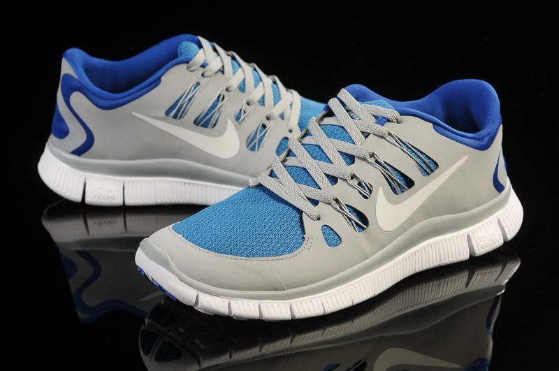 Nike Free Run 5.0 V2 Mens Running Shoes New Breathable Gray Blue (1)